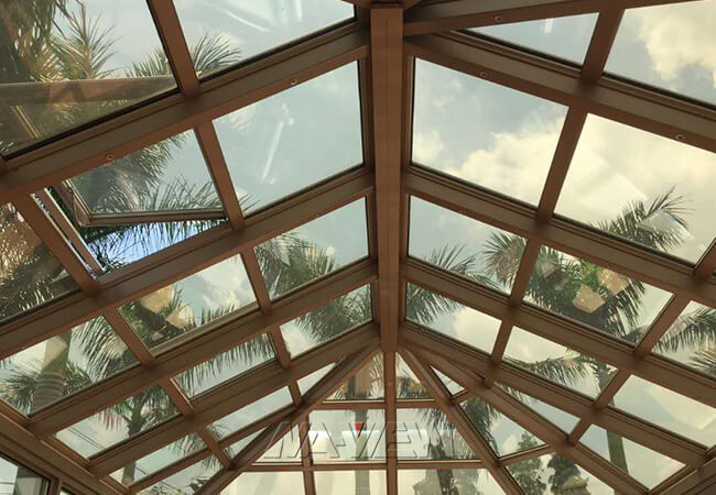 Anunciou o Sunroom exterior do teto de catedral do Sunroom moderno do telhado de frontão 3