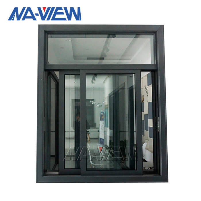 O dobro de alumínio residencial de Guangdong NAVIEW vitrificou a janela de deslizamento de alumínio preta dos quadros fornecedor